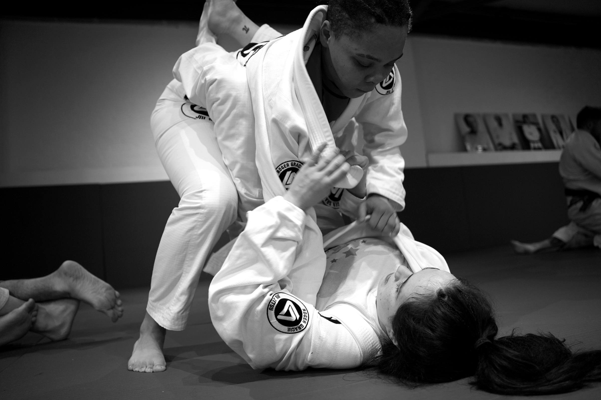 Adult members drilling guard in the gi